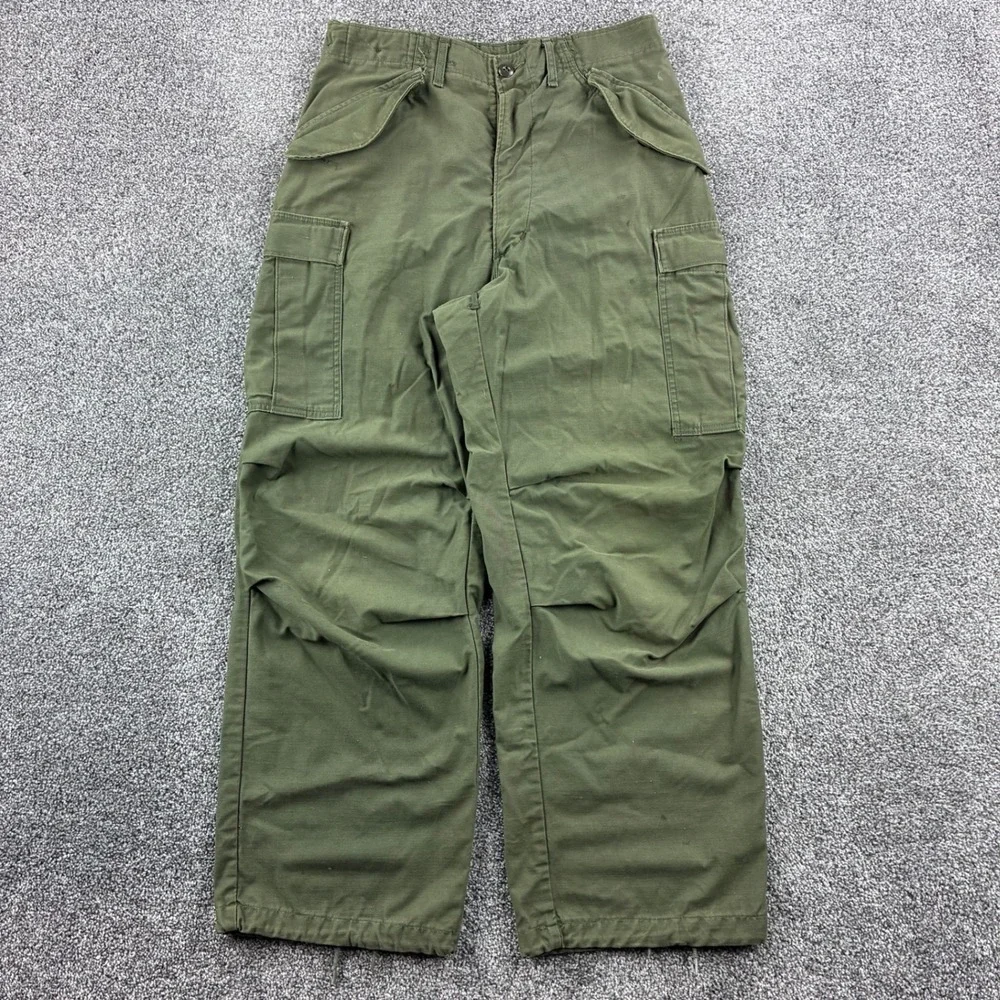 Vintage M-65 Cold Weather Cargo Pants Mens Small Green OG107 Cotton Blend